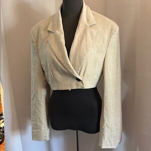Bershka Cream Tailored Blazer